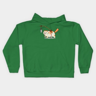 Fat Cat Chasing Fish Kids Hoodie